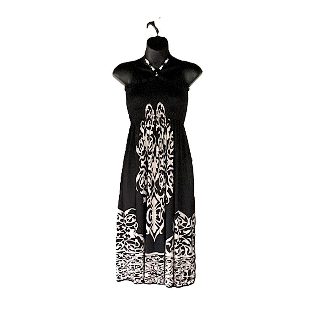 Black and White Summer Dress with Halter Top | Size S | 1•2•3 USA